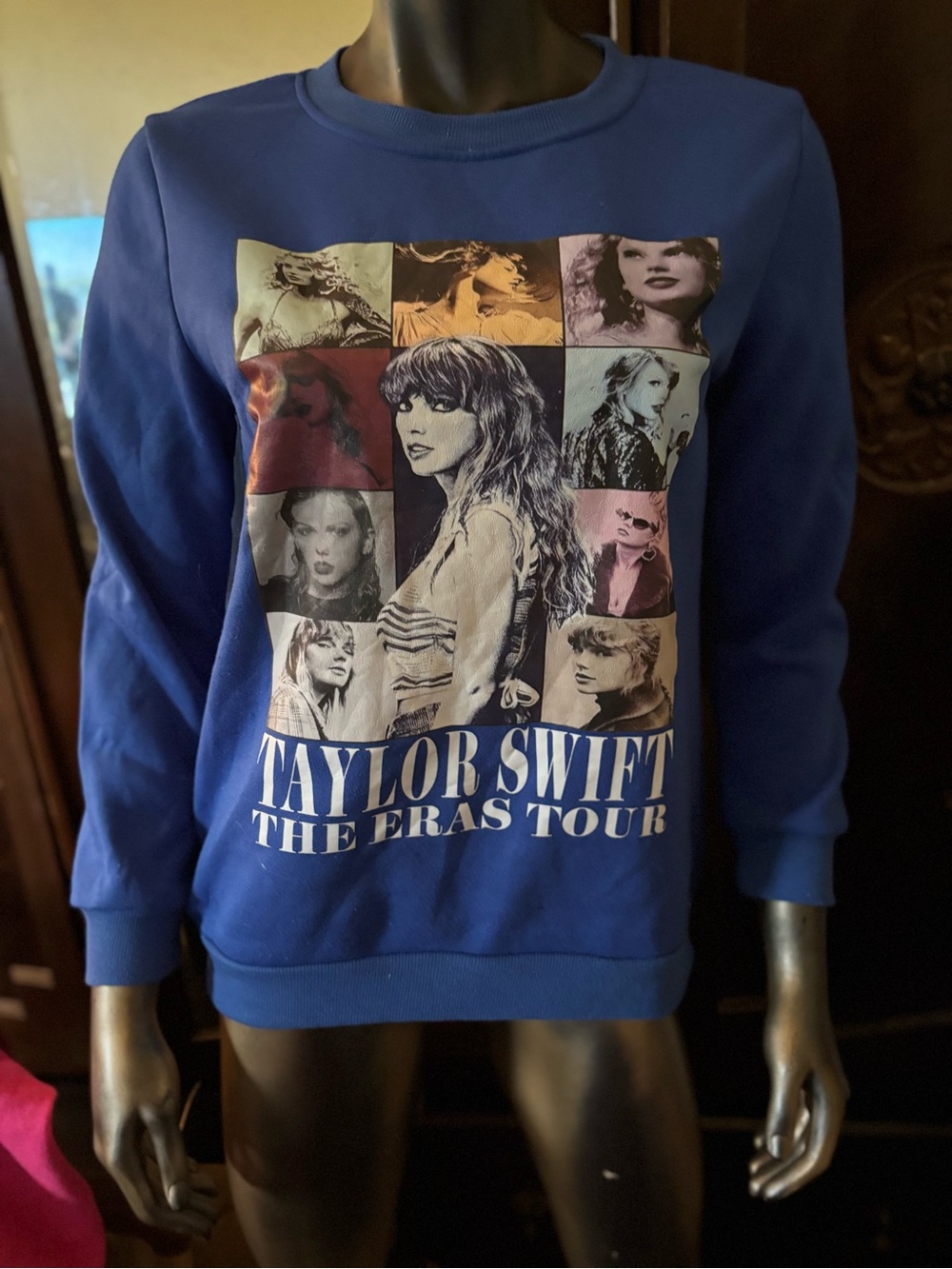 Taylor Swift Blue 'The Eras Tour' Graphic Crewneck Sweatshirt